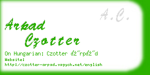 arpad czotter business card